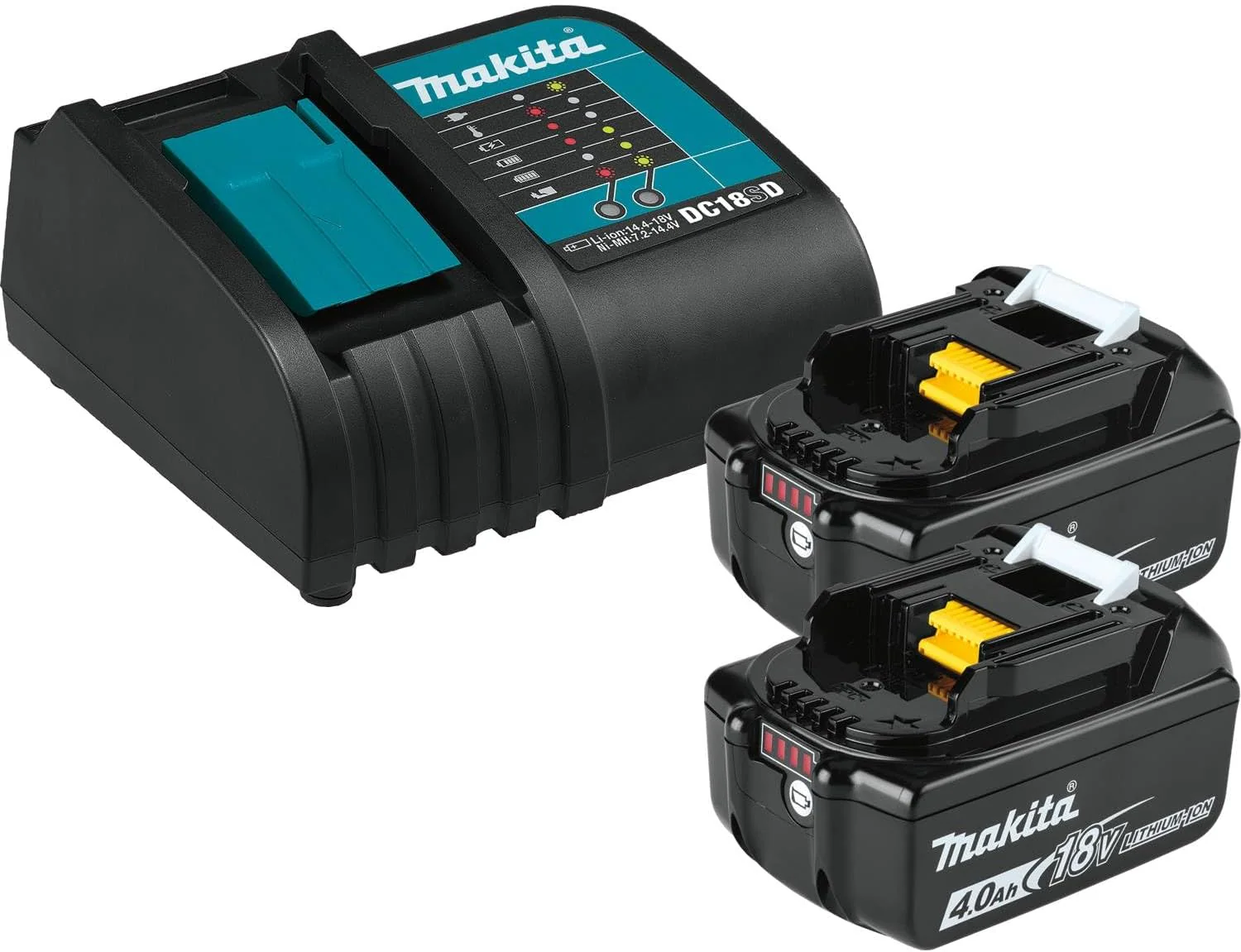 Makita BL1840BSC2 18V LXT Lithium-Ion Battery and Charger Starter Pack (4.0Ah) - Image 2