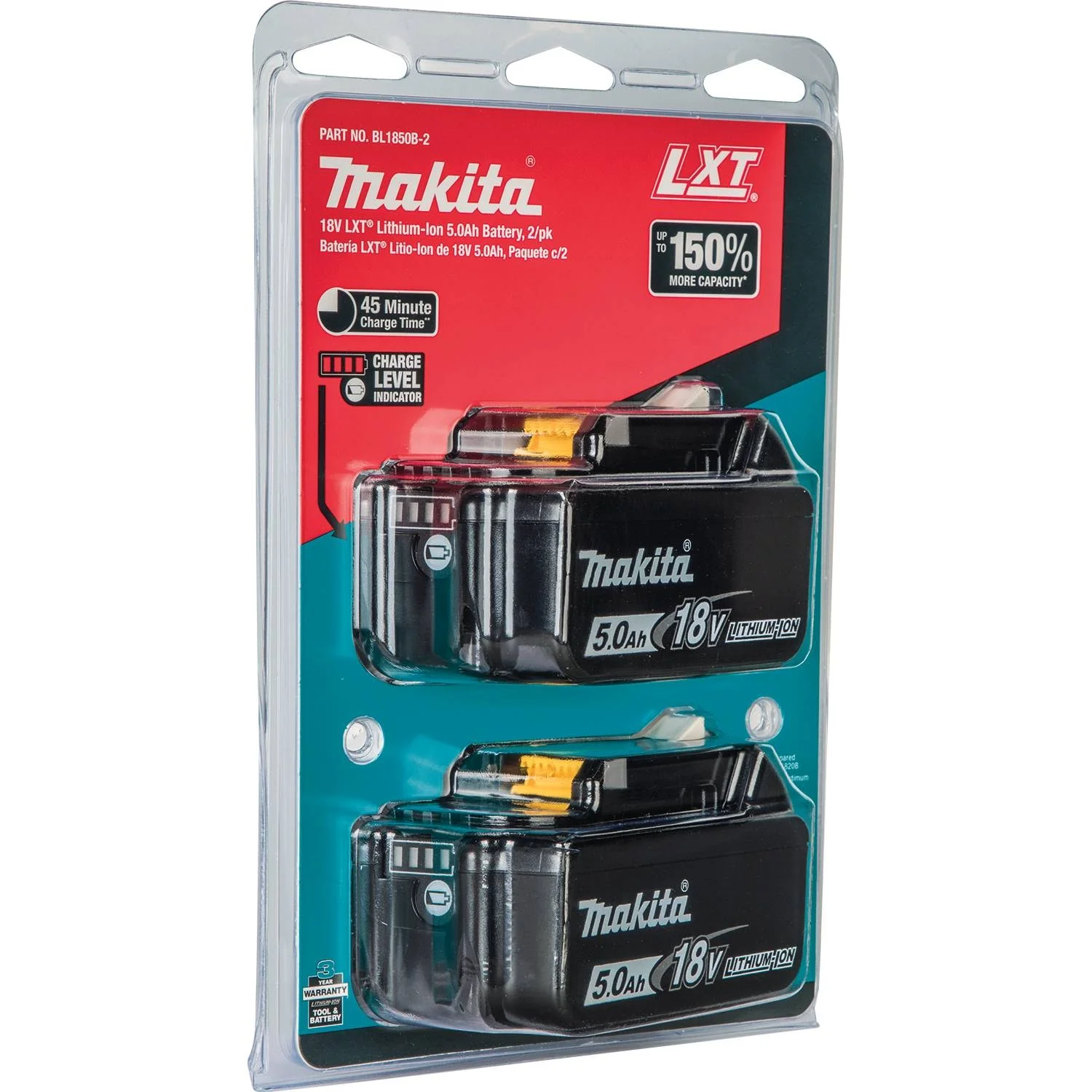Makita BL1850B-2 18V LXT 5.0 Ah Lithium-Ion Battery 2-Pack - Image 5