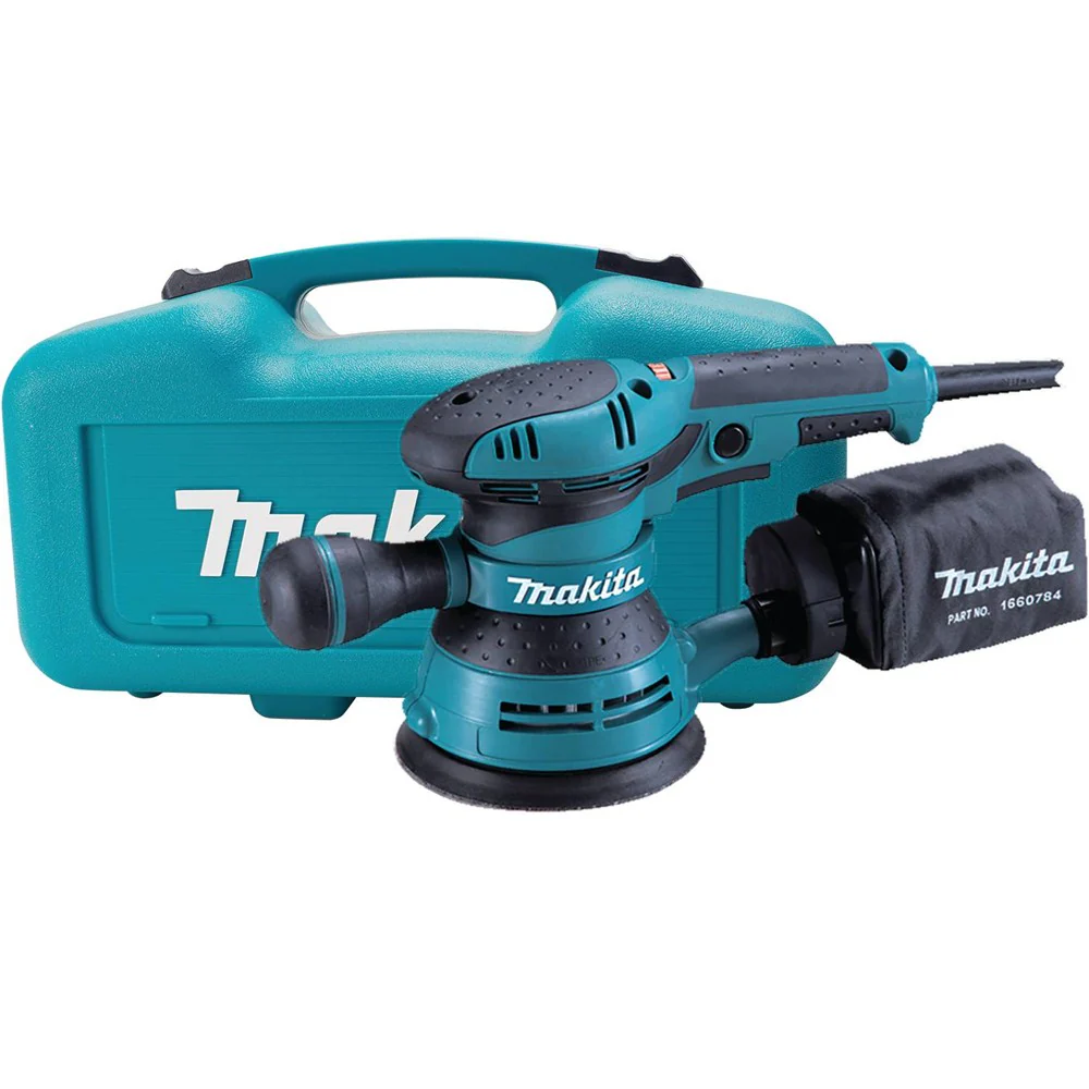 Makita 5” Random Orbit Sander, 3 AMP, 4,000-12,000 OPM, var. spd., case