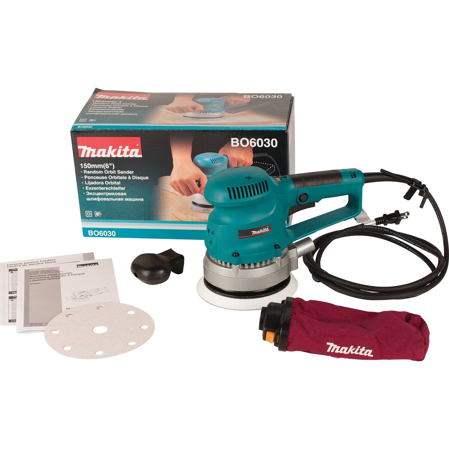 Makita 6" Random Orbit Sander, 2.7 AMP, 4,000-10,000 OPM (D-handle) - Image 4