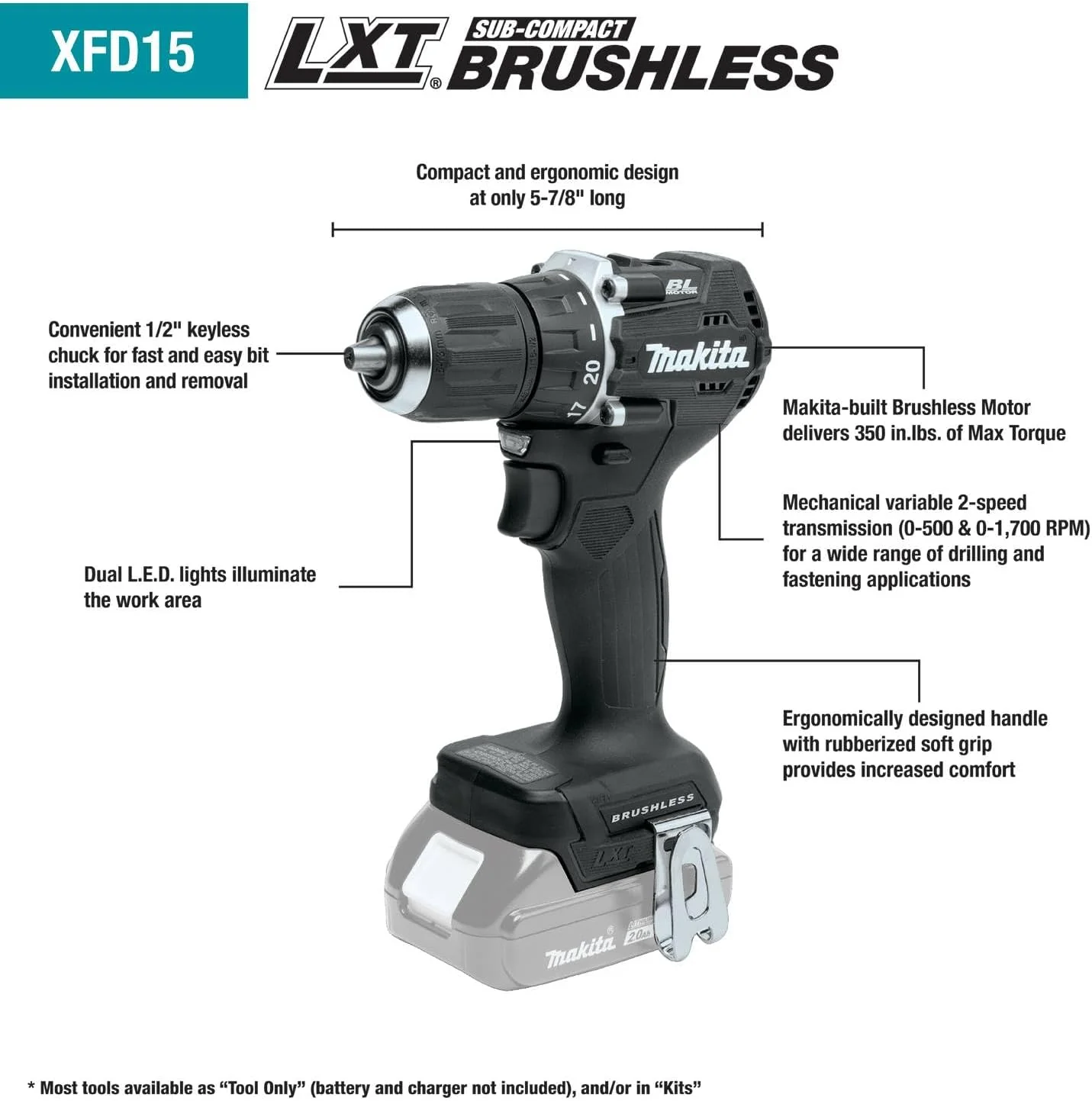 Makita CX203SYBXRJ 18V LXT� Lithium-Ion Sub-Compact Brushless Cordless 2-Pc. Combo Kit with Recipro Saw (1.5Ah) - Image 7