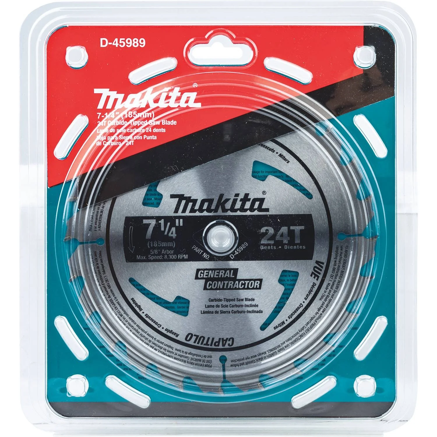 Makita D-45989 - 7-1/4" 24T Carbide-Tipped Circular Saw Blade, Framing/General Purpose - Image 3