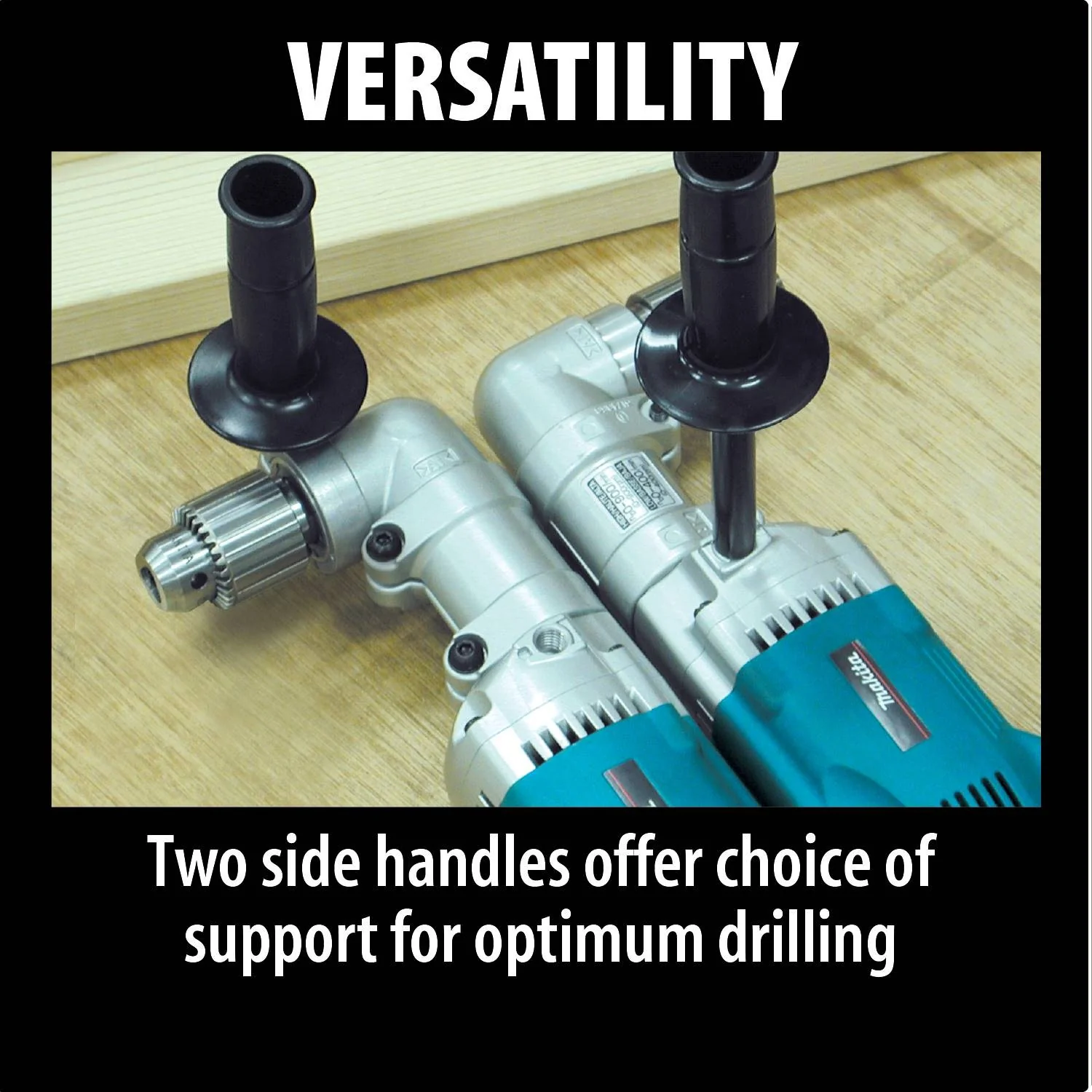 Makita DA4000LR - 1/2" Angle Drill, 7.5 AMP, 0-400 RPM, 0-900 RPM, var. spd., reversible, rotating head, case