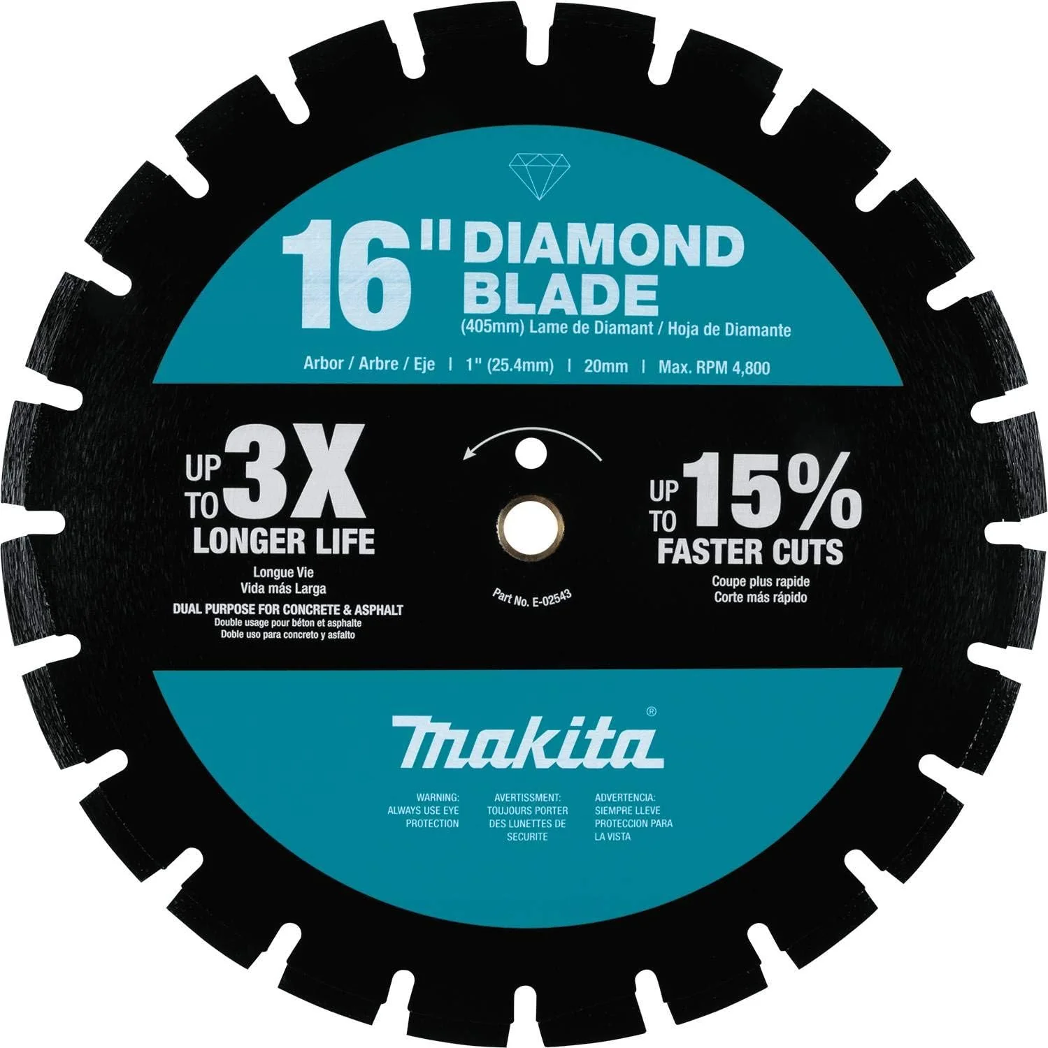 Makita E-02543 16" Diamond Blade, Segmented, Dual Purpose - Image 2
