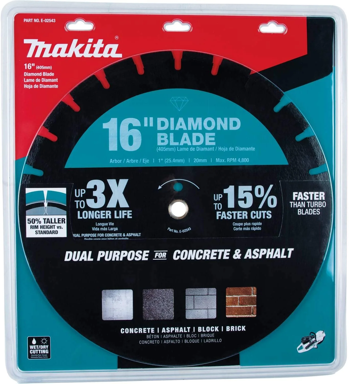 Makita E-02543 16" Diamond Blade, Segmented, Dual Purpose - Image 3