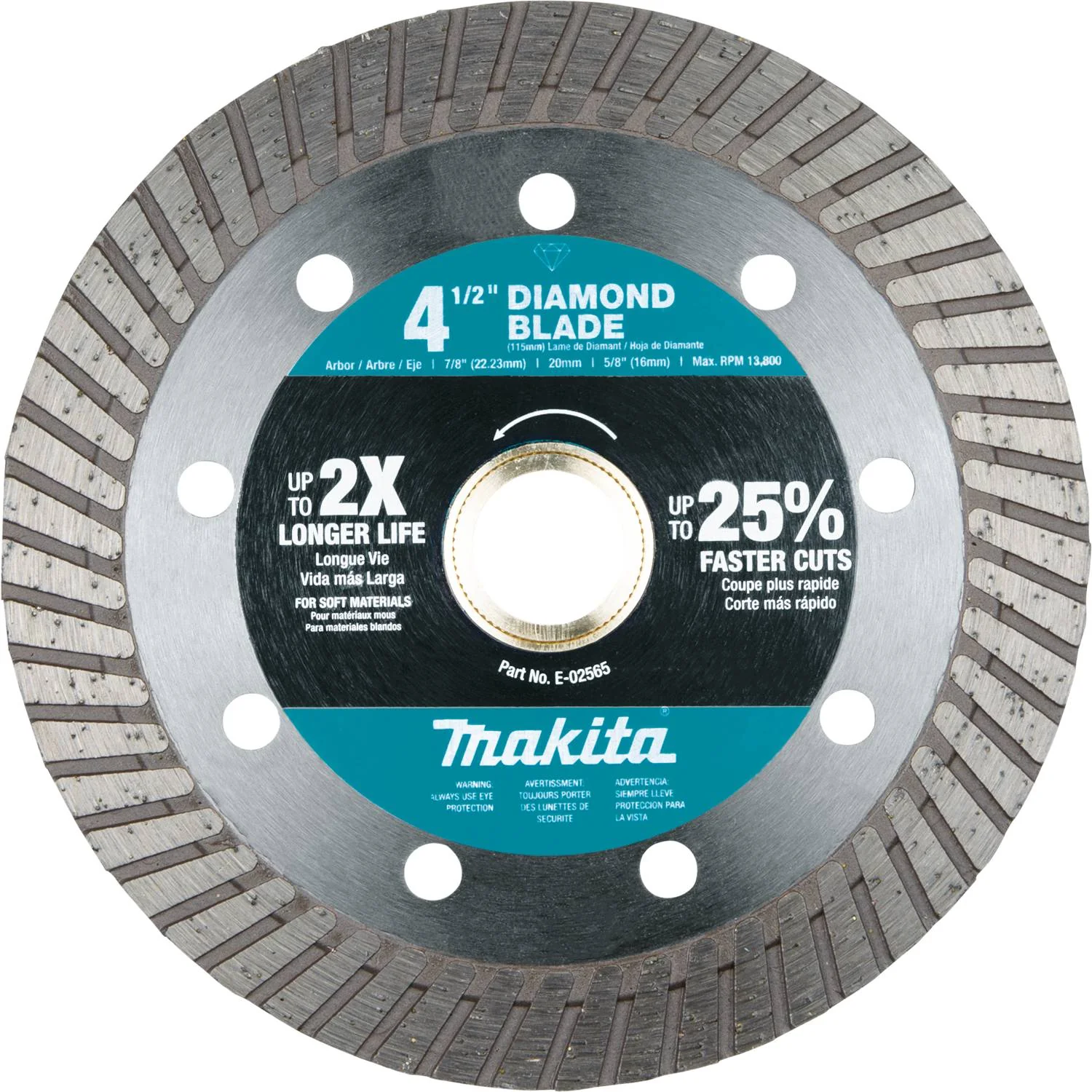 Makita 4-1/2" Diamond Blade, Turbo, Soft Material