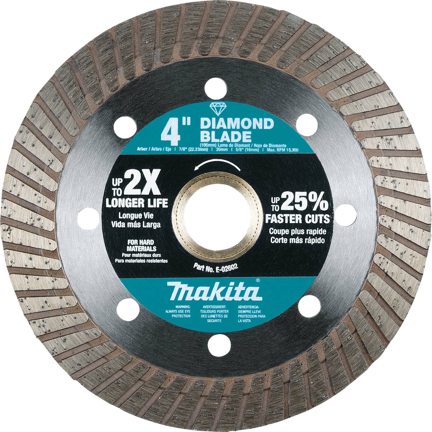 Makita E-02602 - 4" Diamond Blade, Turbo, Hard Material