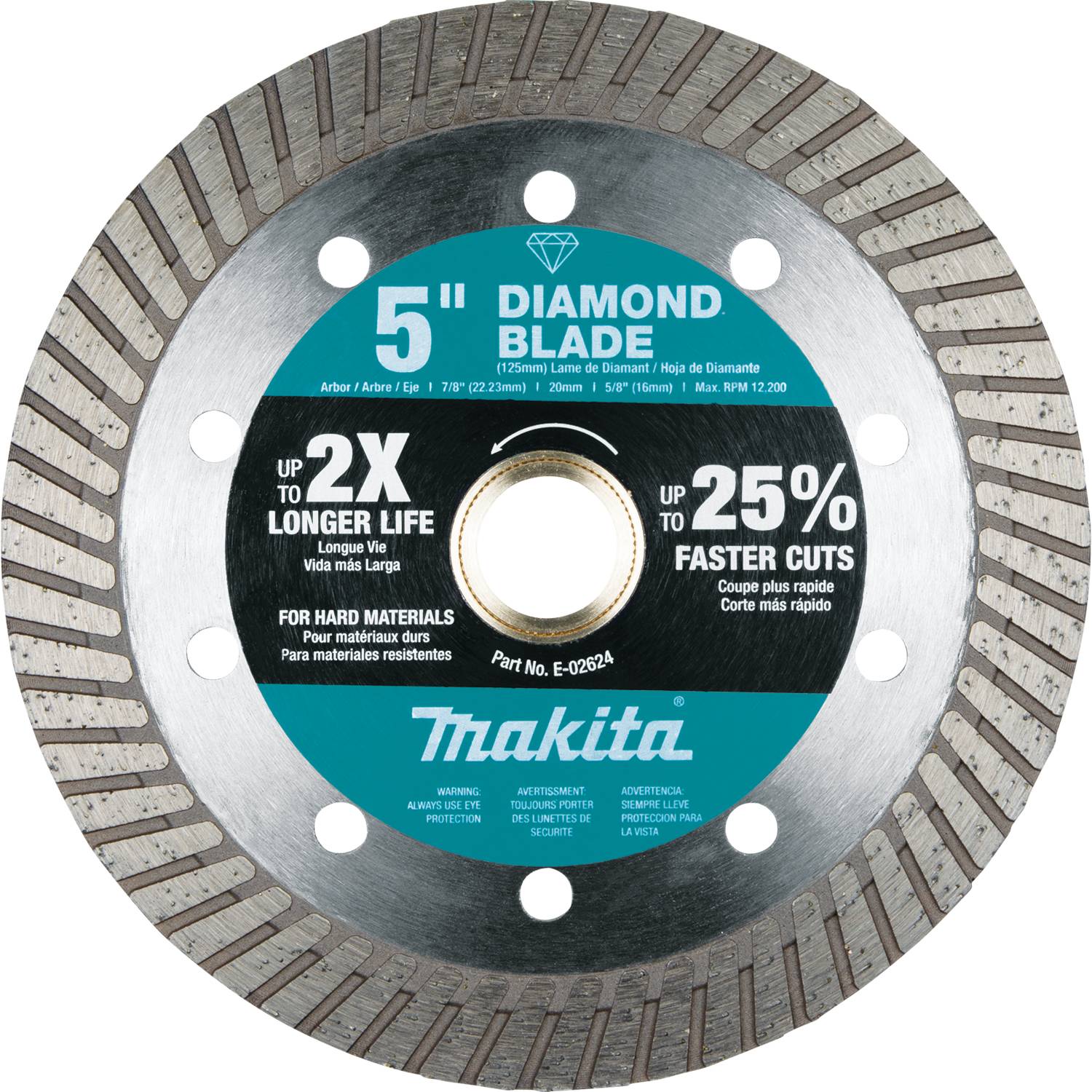 Makita E-02624 - 5" Diamond Blade, Turbo, Hard Material
