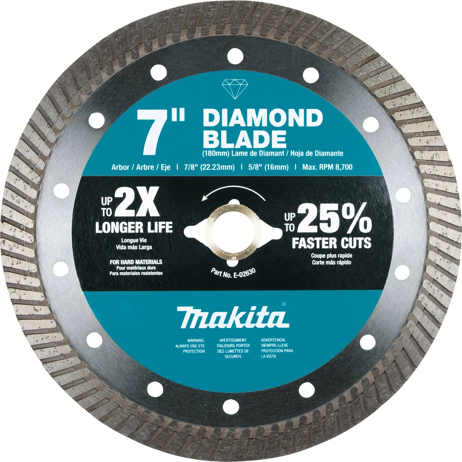 Makita E-02630 - 7" Diamond Blade, Turbo, Hard Material