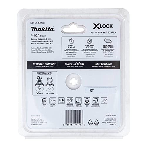 Makita X-Lock 4-1/2 inches Segmented Diamond Blade For Masonry Cutting - Image 4