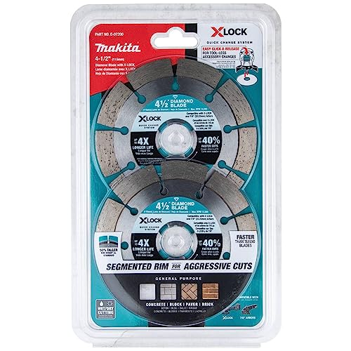 Makita X-Lock 4-1/2" Segmented Diamond Blade for Masonry Cutting (2 Pack) - Image 2