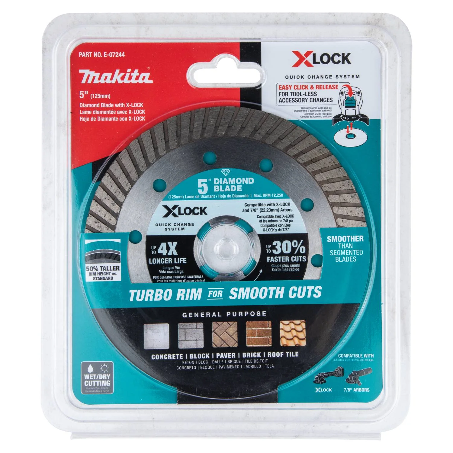 Makita X-LOCK 5" Turbo Rim Diamond Blade for Masonry Cutting - Image 4