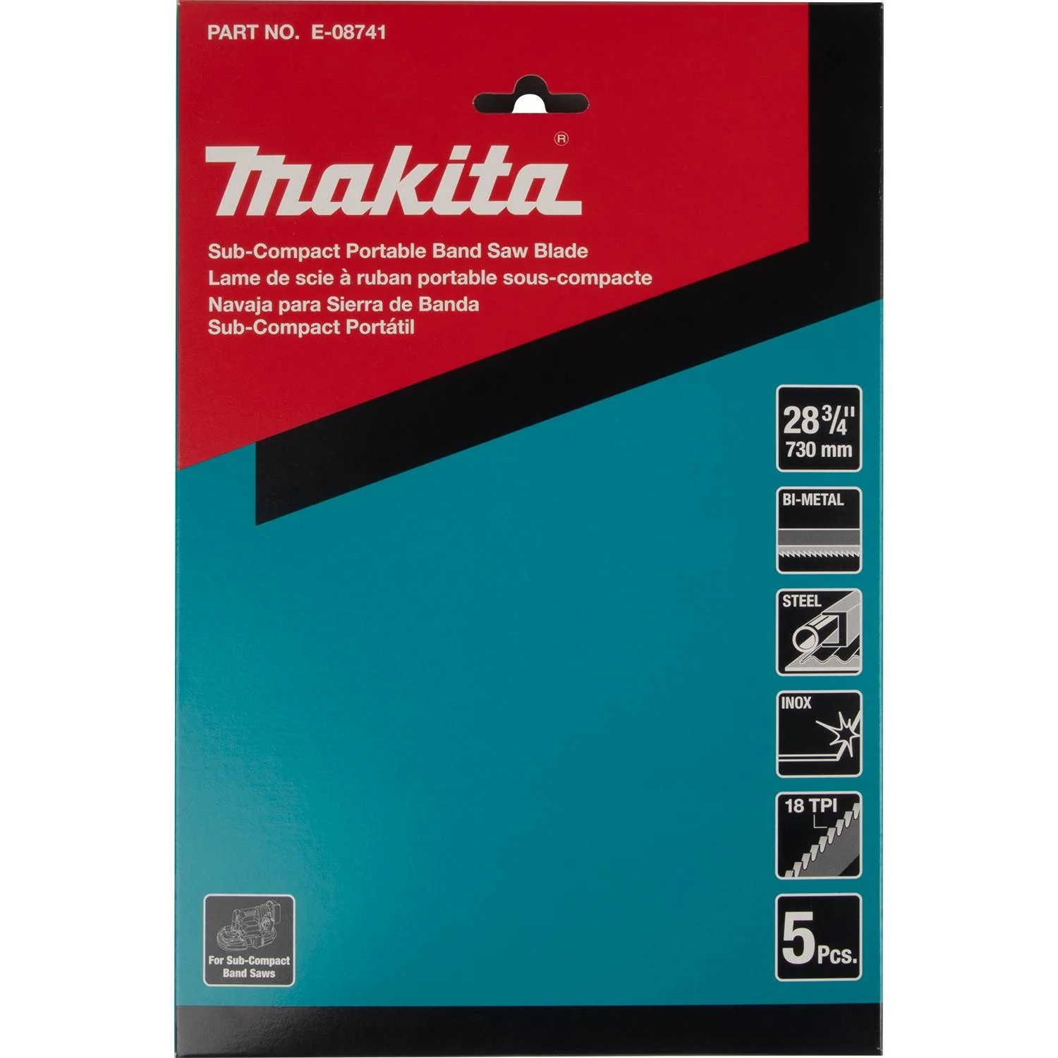Makita 28-3/4" 18 TPI Bi-Metal Sub-Compact Portable Band Saw Blade, 5/pk - Image 3