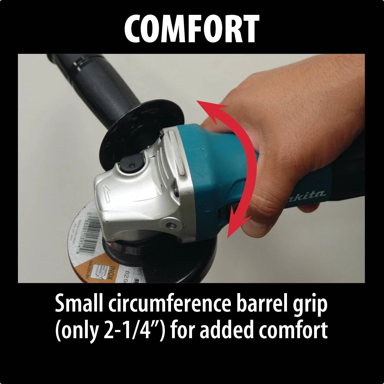 Makita GA4530 - 4-1/2" Angle Grinder, 6 AMP, 11,000 RPM, 5/8"-11, no lock-off, lock-on - Image 4