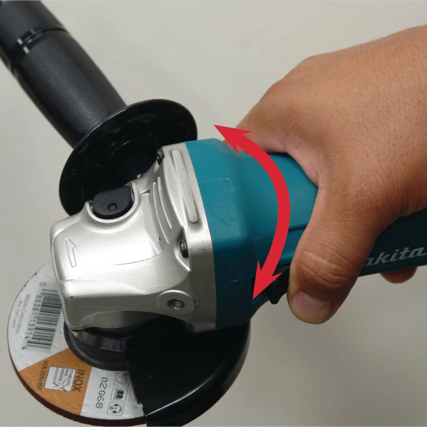 Makita GA4534 - 4-1/2" Paddle Switch Angle Grinder, 6 AMP, 11,000 RPM, 5/8" -11, AC/DC, lock-off, no lock-on - Image 4