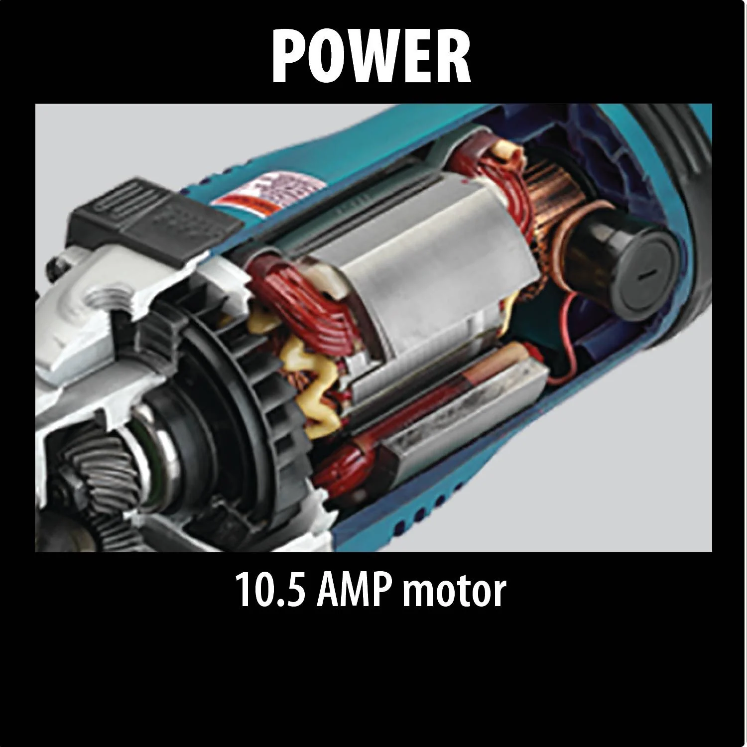 Makita GA5020 - 5" SJS Angle Grinder, 10.5 AMP, 11,000 RPM, 5/8"-11, AC/DC, lock-off, no lock-on - Image 3