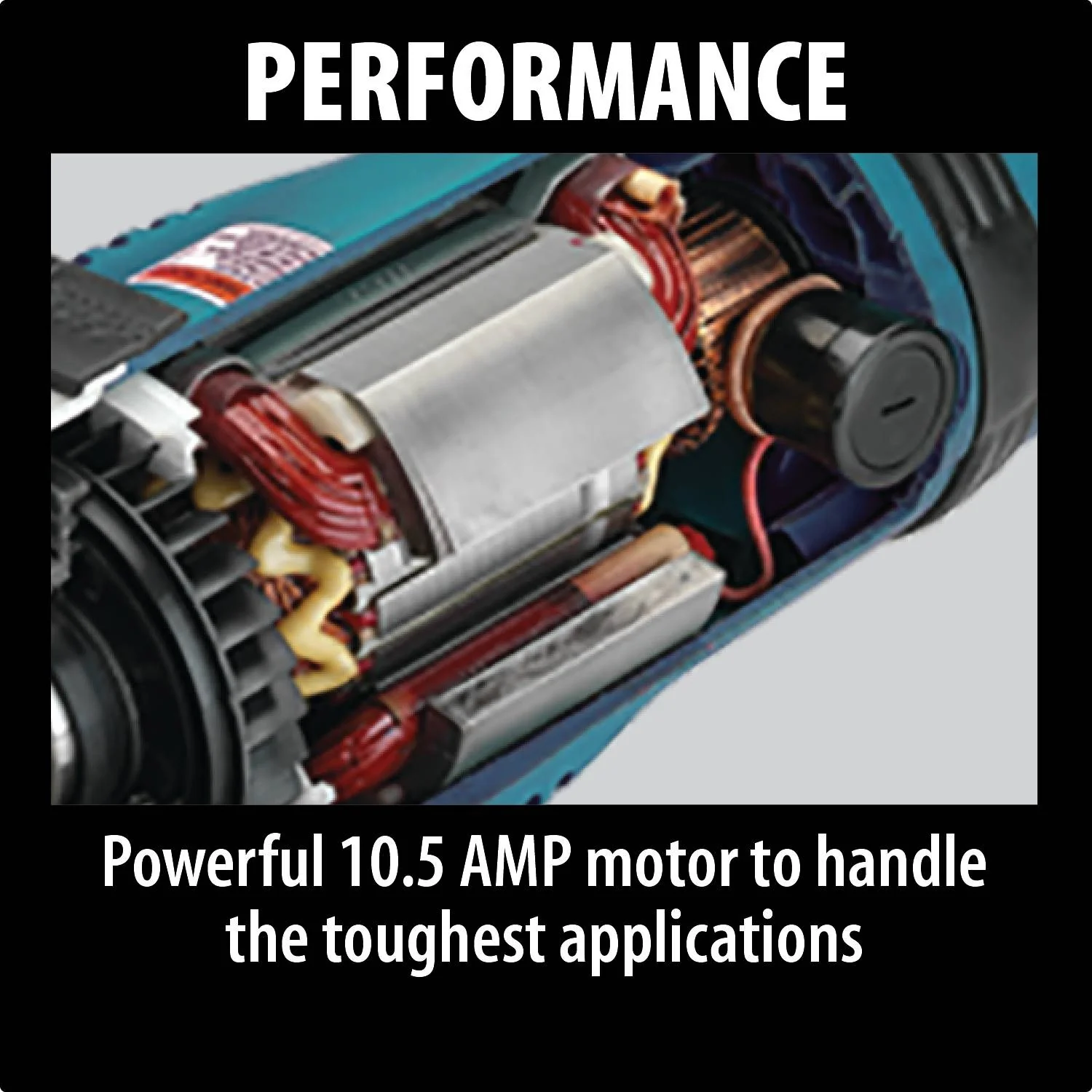 Makita GA6010Z - 6" Cut-Off/Angle Grinder, 10.5 AMP, 10,000 RPM, 5/8"-11, AC/DC, no lock-off, no lock-on - Image 2