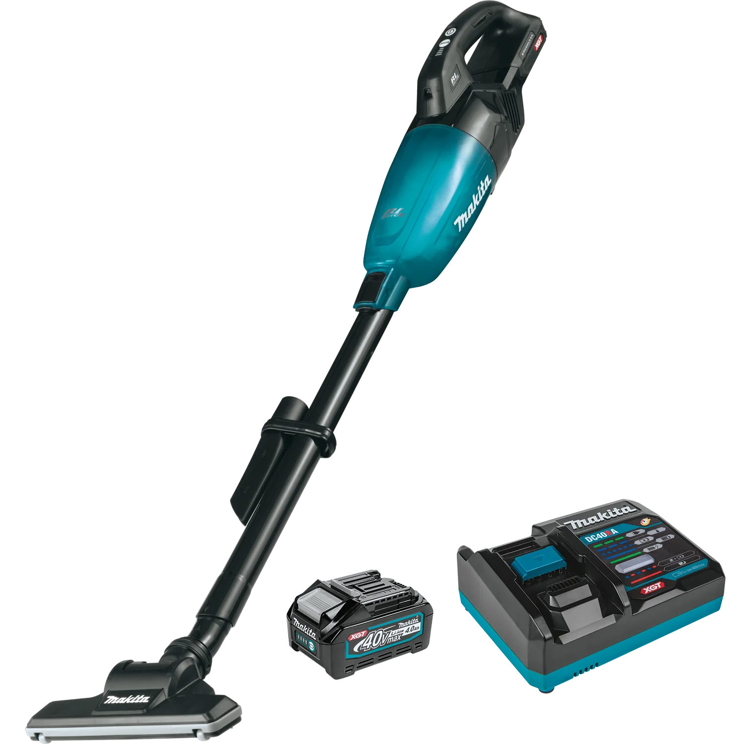 Makita GLC01M1 40V max XGT Brushless Cordless 4‑Speed HEPA Filter Compact Stick Vacuum Kit (4.0Ah)