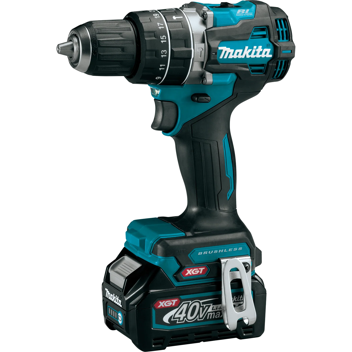 Makita GPH02D 40V MAX XGT Compact Brushless Cordless 1/2" Hammer Driver-Drill Kit (2.5Ah) - Image 4