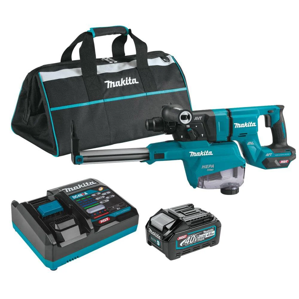 Makita GRH07M1W 40V Max XGT️ 1-1/8in AVT Rotary Hammer Kit with Dust Extractor