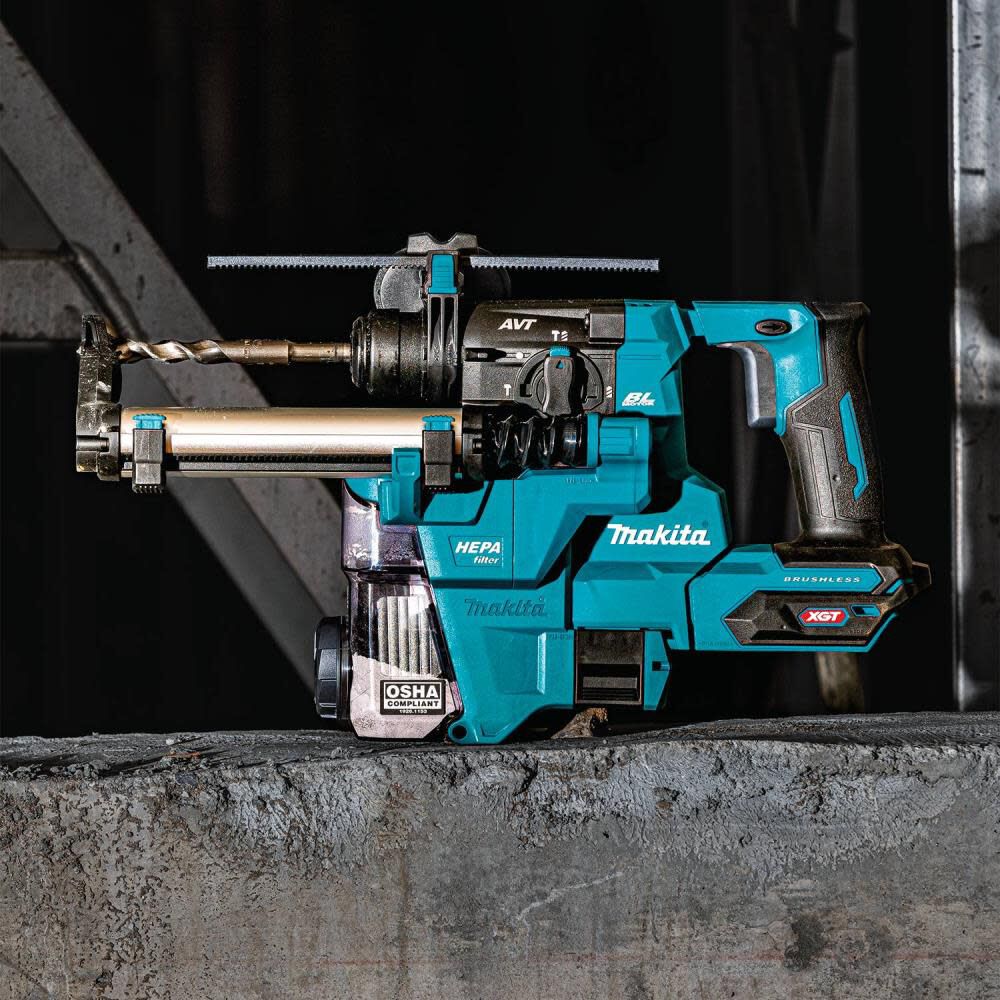 Makita GRH10D1W 40V MAX XGT Cordless 13/16 In. SDS-PLUS AVT Rotary Hammer Kit with Dust Extractor - Image 3