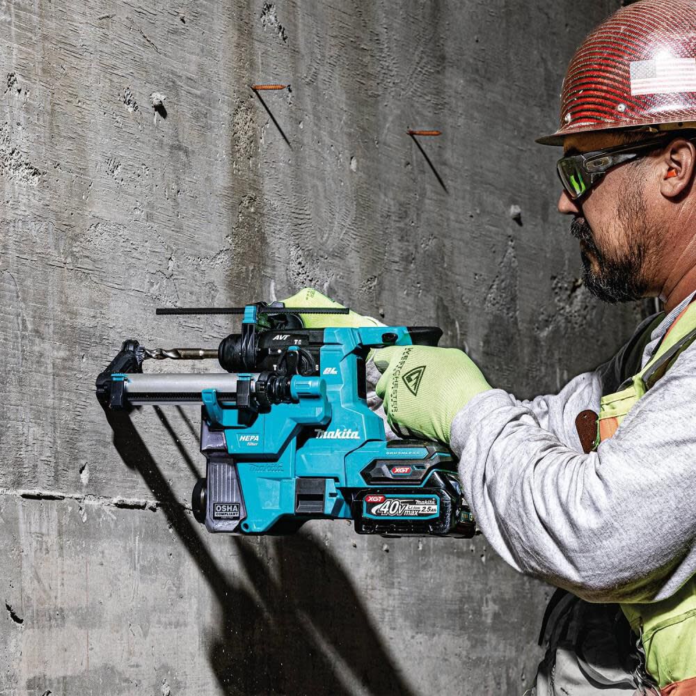 Makita GRH10D1W 40V MAX XGT Cordless 13/16 In. SDS-PLUS AVT Rotary Hammer Kit with Dust Extractor - Image 6