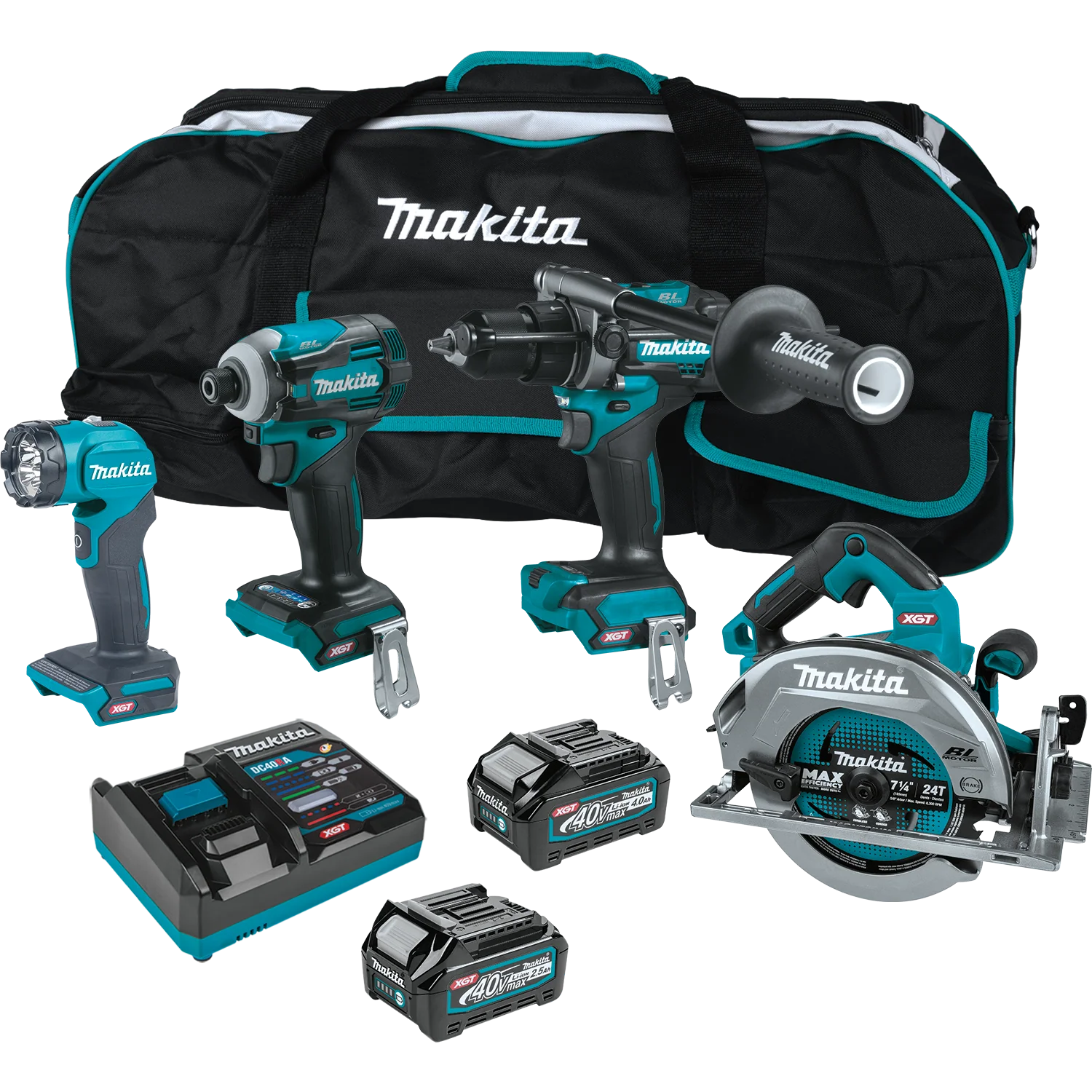 Makita GT400M1D1 40V Max XGT️ Brushless Cordless 4 Pc. Combo Kit (2.5Ah/4.0Ah)