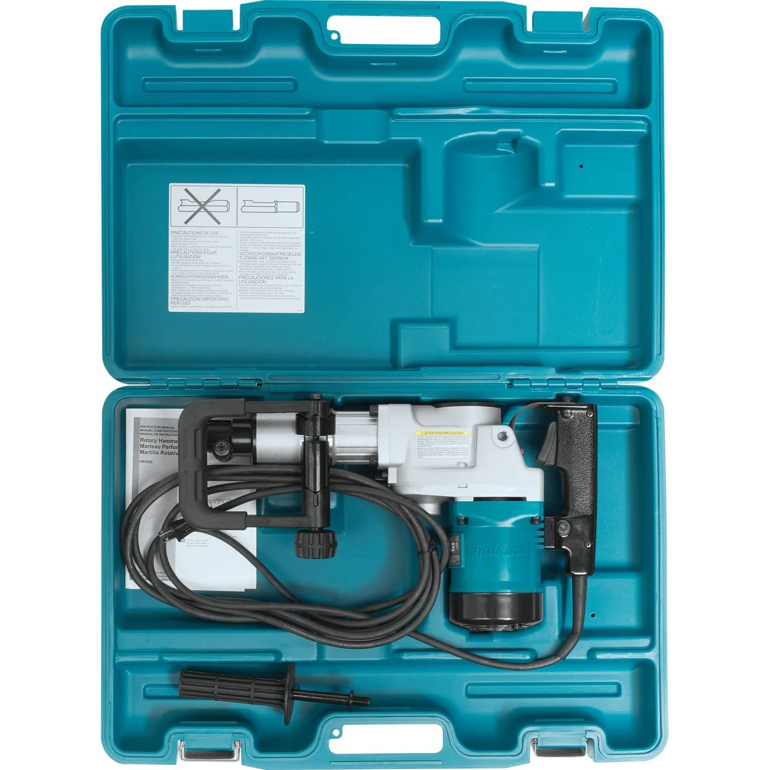 Makita (HR5000) 2" Rotary Hammer, Spline, AC/DC, 2-mode, case - Image 2