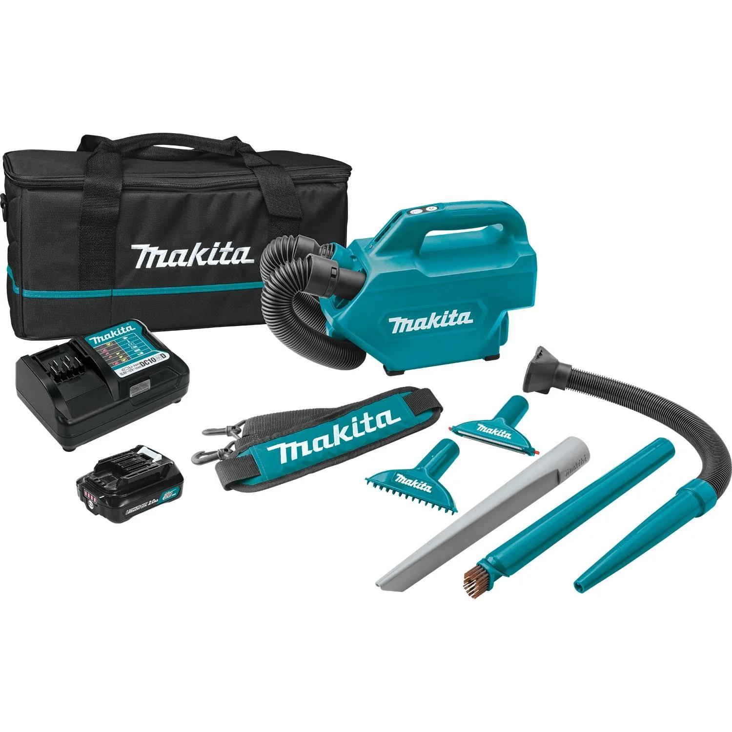 Makita LC09A1 - 12V max CXT Lithium-Ion Compact Cordless Vacuum Kit, bag, with one battery (2.0Ah)