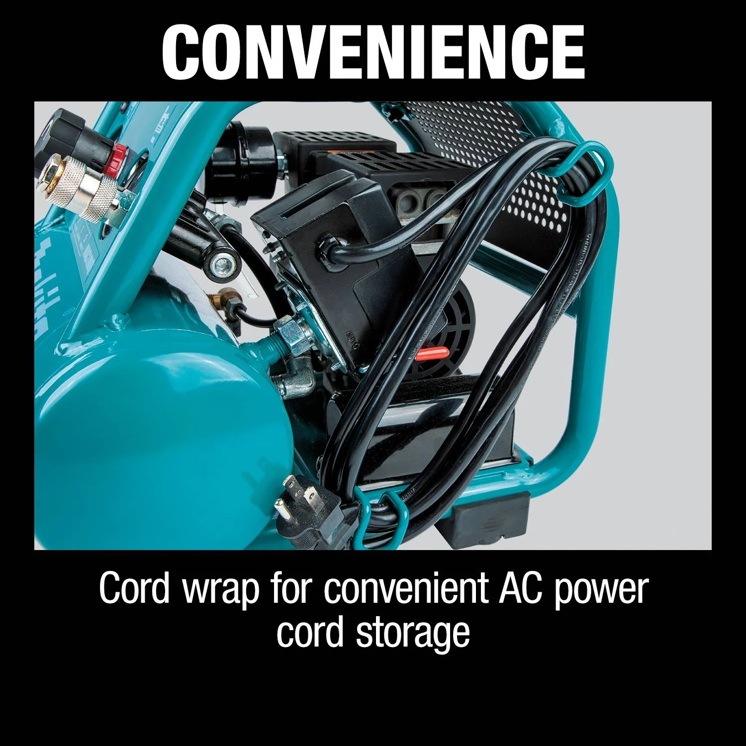 Makita Quiet Series 1/2 HP, 1 Gallon Compact, Oil-Free, Electric Air Compressor, and 18 Gauge Brad Nailer Combo Kit - Image 2