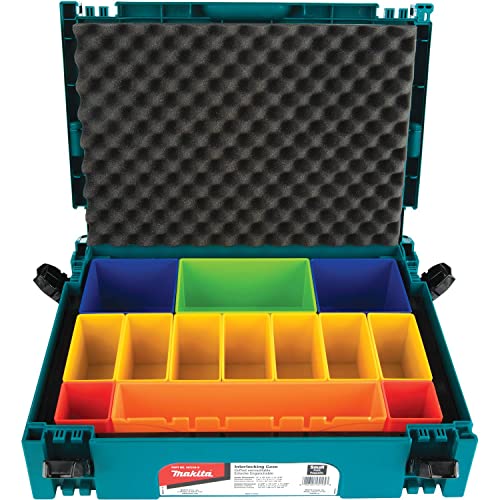 Makita MAKPAC Interlocking Case Insert Tray with Colored Compartments and Foam Lid - Image 5