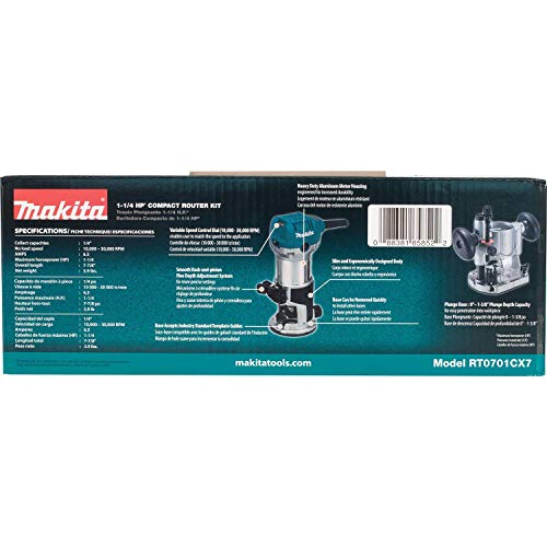 Makita RT0701CX7 1-1/4 HP Compact Router Kit - Image 8