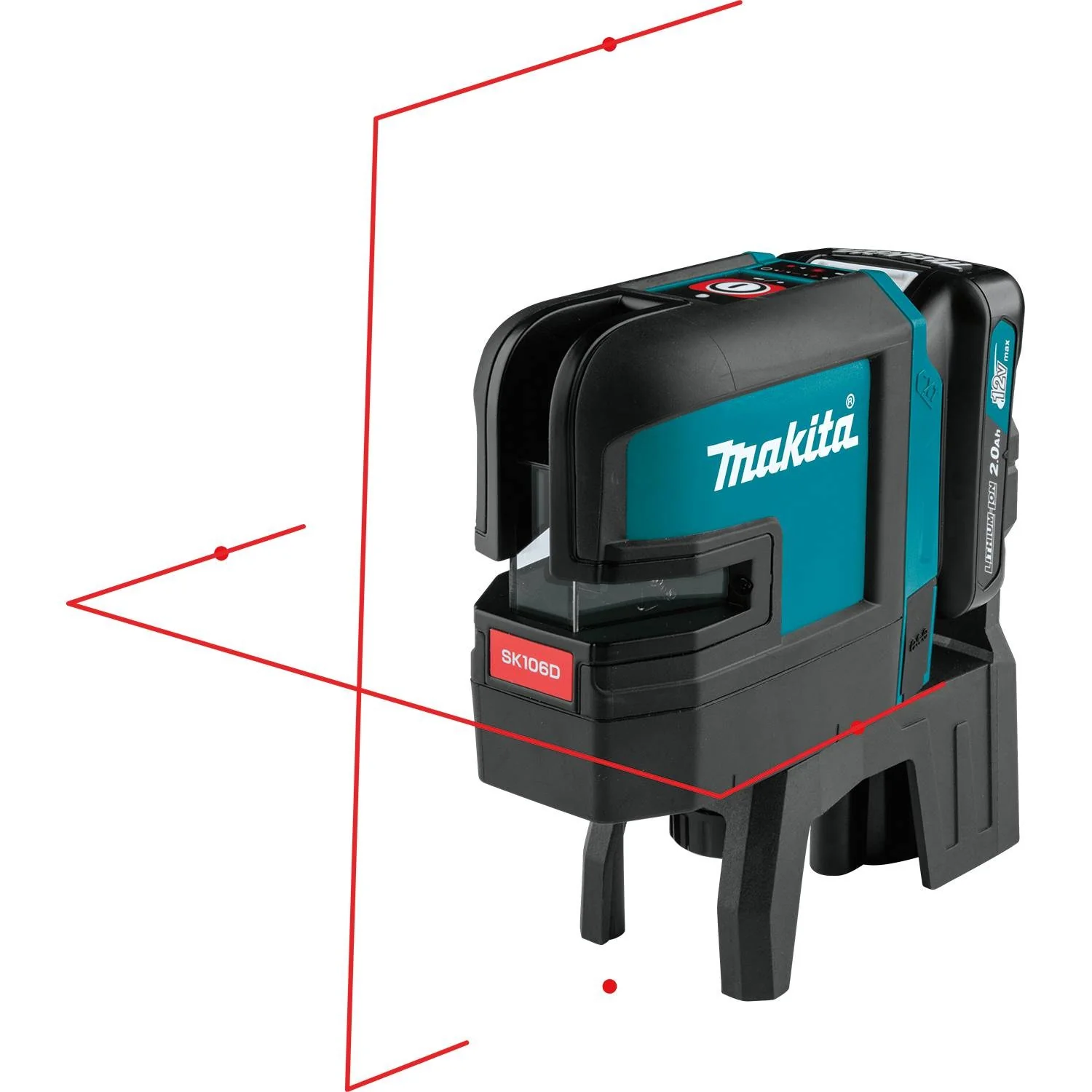 Makita 12V Max CXT Self-Leveling Cross-Line/4-Point Red Beam Laser Kit, bag, with one battery (2.0Ah) - Image 3