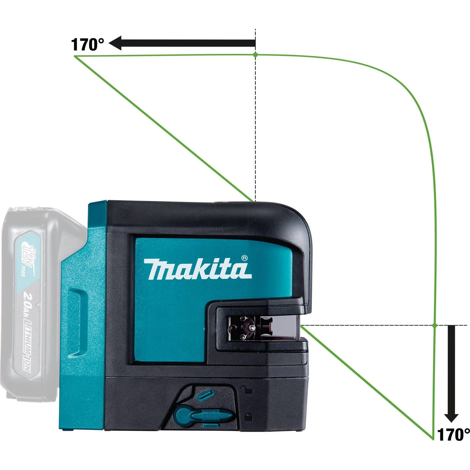 Makita (SK106GDZ) 12V Max CXT Self-Leveling Cross-Line/4-Point Green Laser (Bare Tool) - Image 4