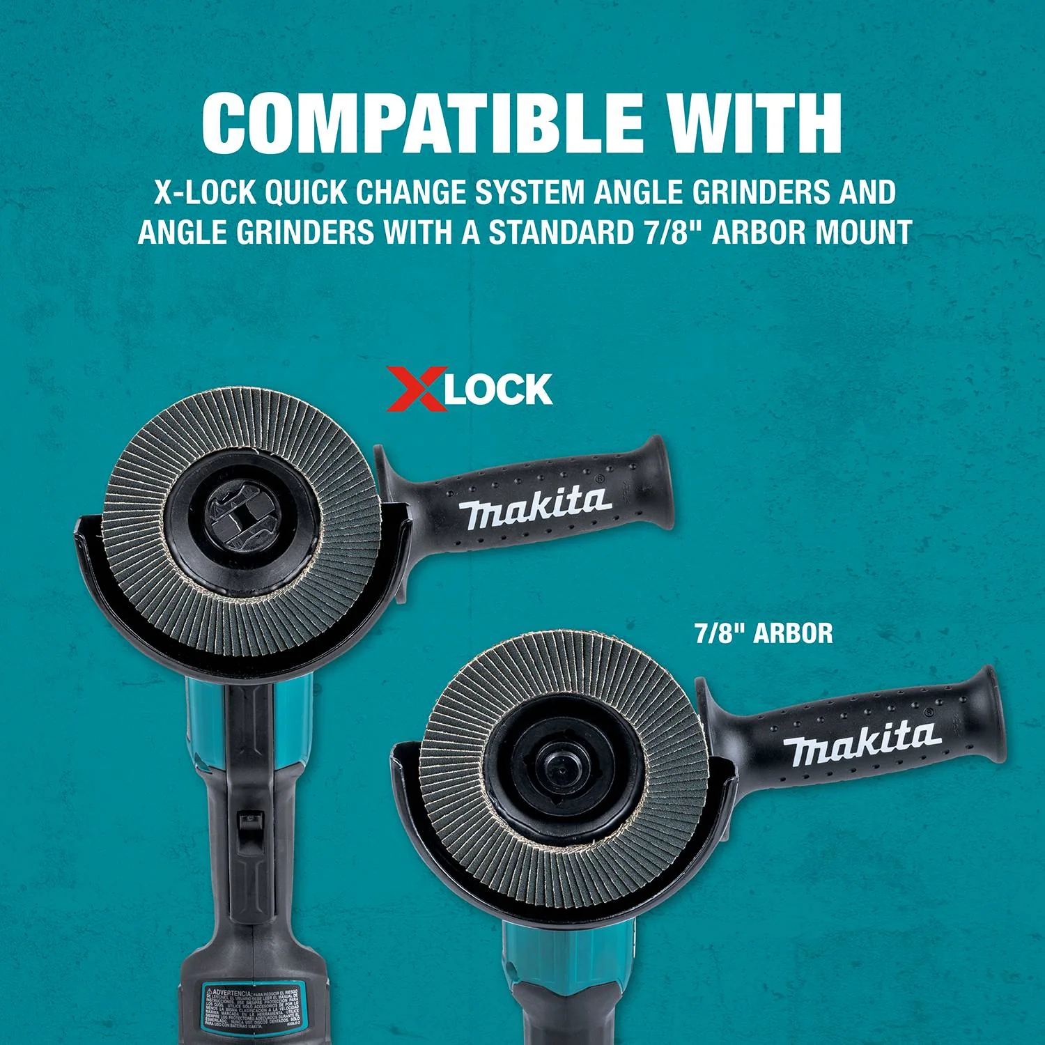 Makita X-LOCK 4‑1/2" 40 Grit Type 29 Angled Grinding and Polishing Flap Disc for X-LOCK and All 7/8" Arbor Grinders, 3/pk - Image 2