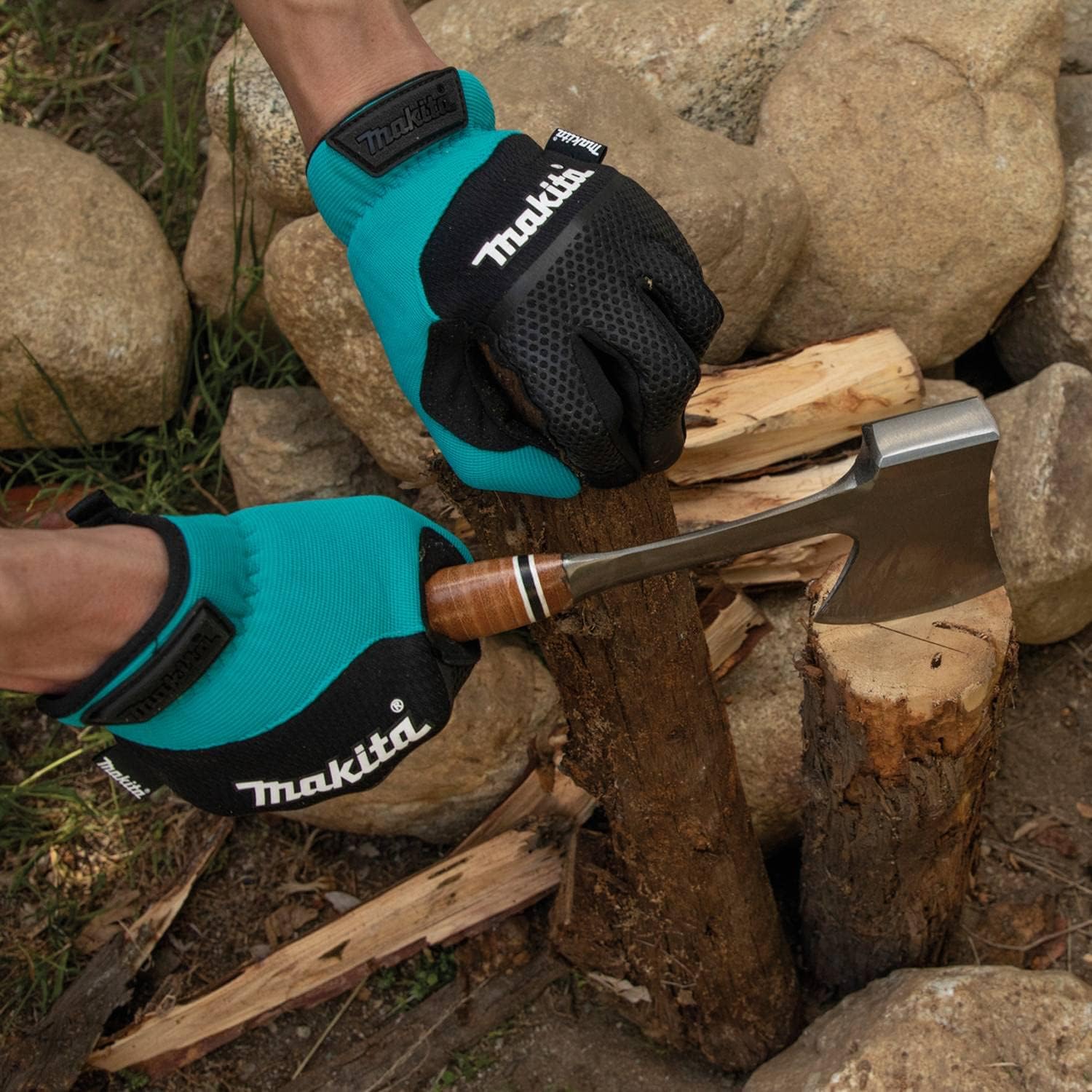 Makita T-04151 Open Cuff Flexible Protection Utility Work Gloves (Medium) - Image 3
