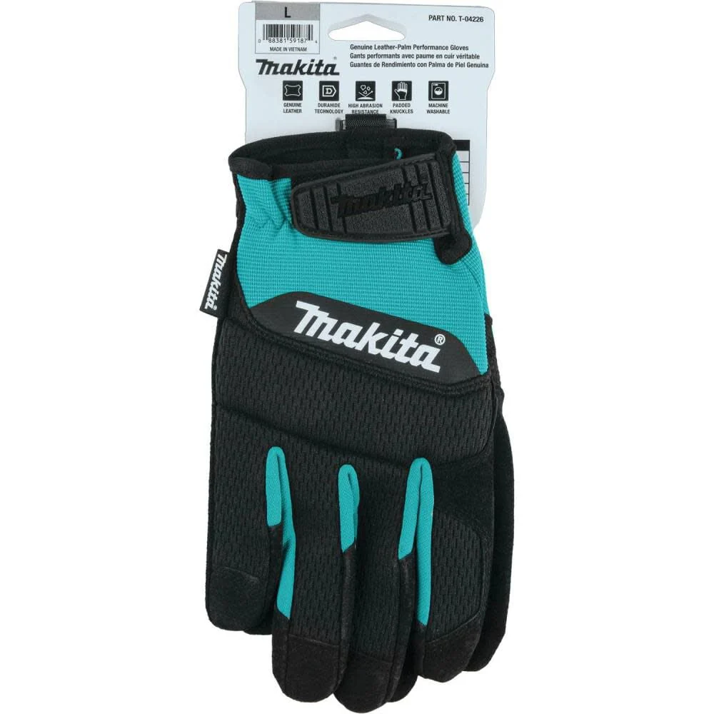 Makita 100% Genuine Leather-Palm Performance Gloves (Size Large) - Image 4