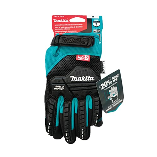 Makita Unisex Impact-rated T 04276 Advanced ANSI 2 Impact Rated Demolition Gloves Medium, Teal/Black, Medium US - Image 5