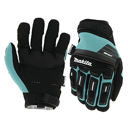 Makita Unisex T 04260 Advanced Impact Demolition Gloves X Large, Teal/Black, X-Large US