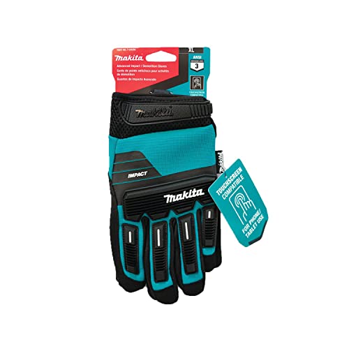 Makita Unisex T 04260 Advanced Impact Demolition Gloves X Large, Teal/Black, X-Large US - Image 8
