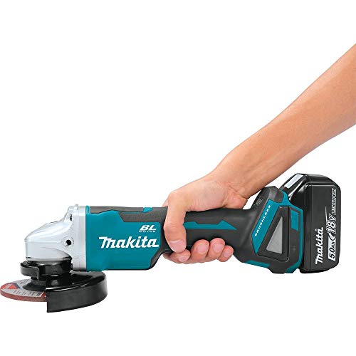 Makita XAG11T 18V LXT� Lithium-Ion Brushless Cordless 4-1/2� / 5" Paddle Switch Cut-Off/Angle Grinder Kit, with Electric Brake (5.0Ah) - Image 3