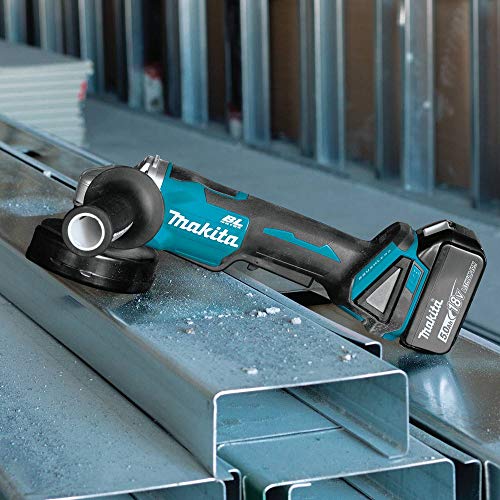 Makita XAG11T 18V LXT� Lithium-Ion Brushless Cordless 4-1/2� / 5" Paddle Switch Cut-Off/Angle Grinder Kit, with Electric Brake (5.0Ah) - Image 4