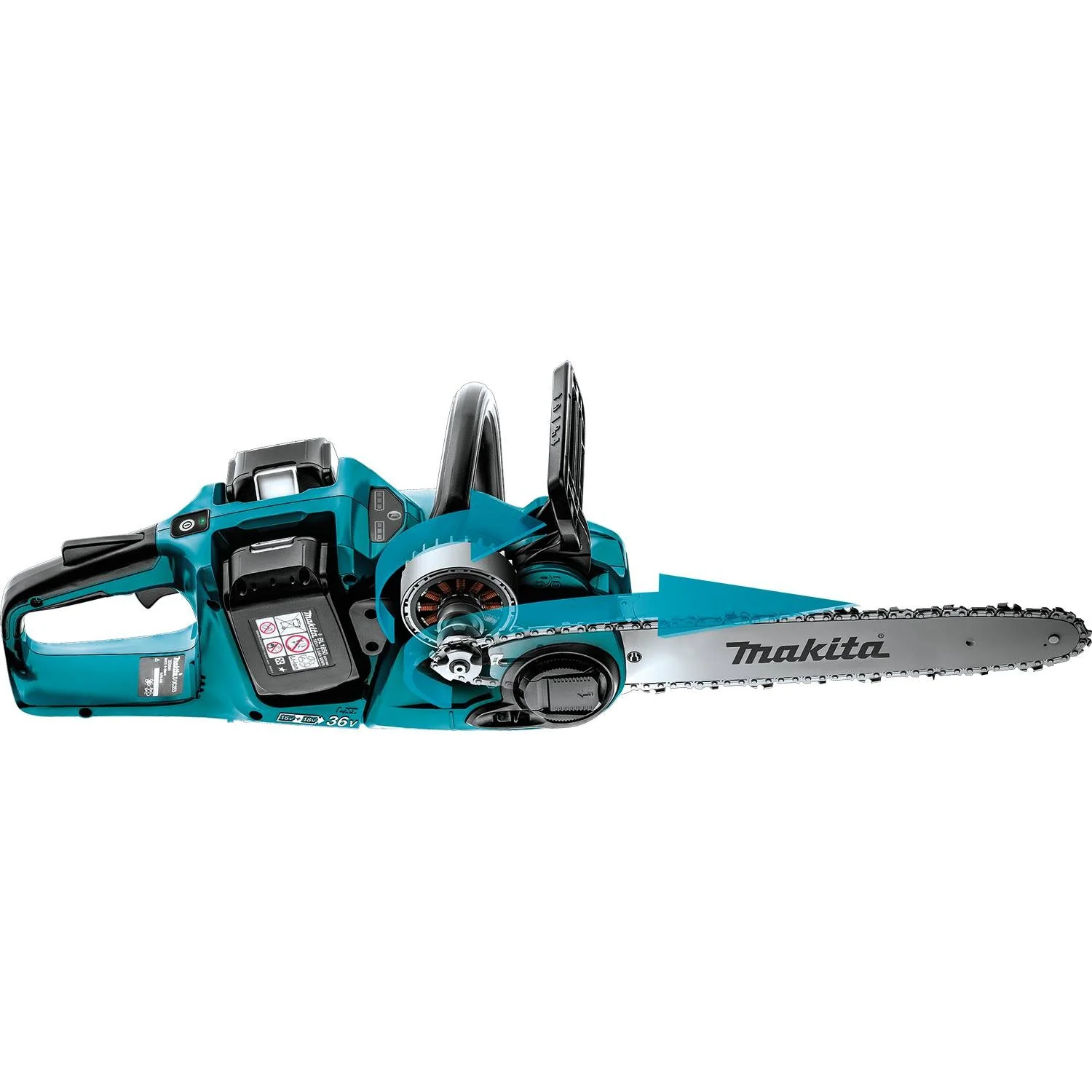 Makita (XCU07PT) 18V LXT Brushless 14" Chain Saw Kit, dual port charger (5.0Ah) - Image 5