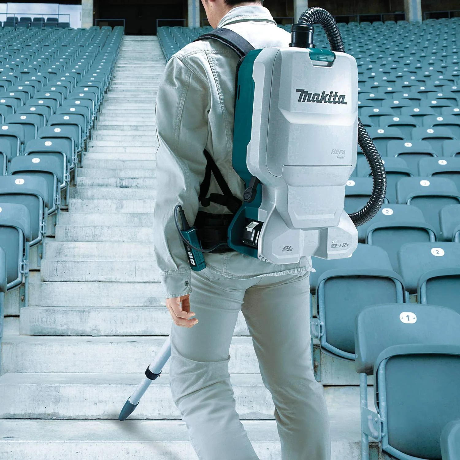 Makita (XCV17PG) 18V X2 LXT Lithium-Ion (36V) Brushless Cordless 1.6 Gallon HEPA Filter Backpack Dry Vacuum (6.0Ah) - Image 7