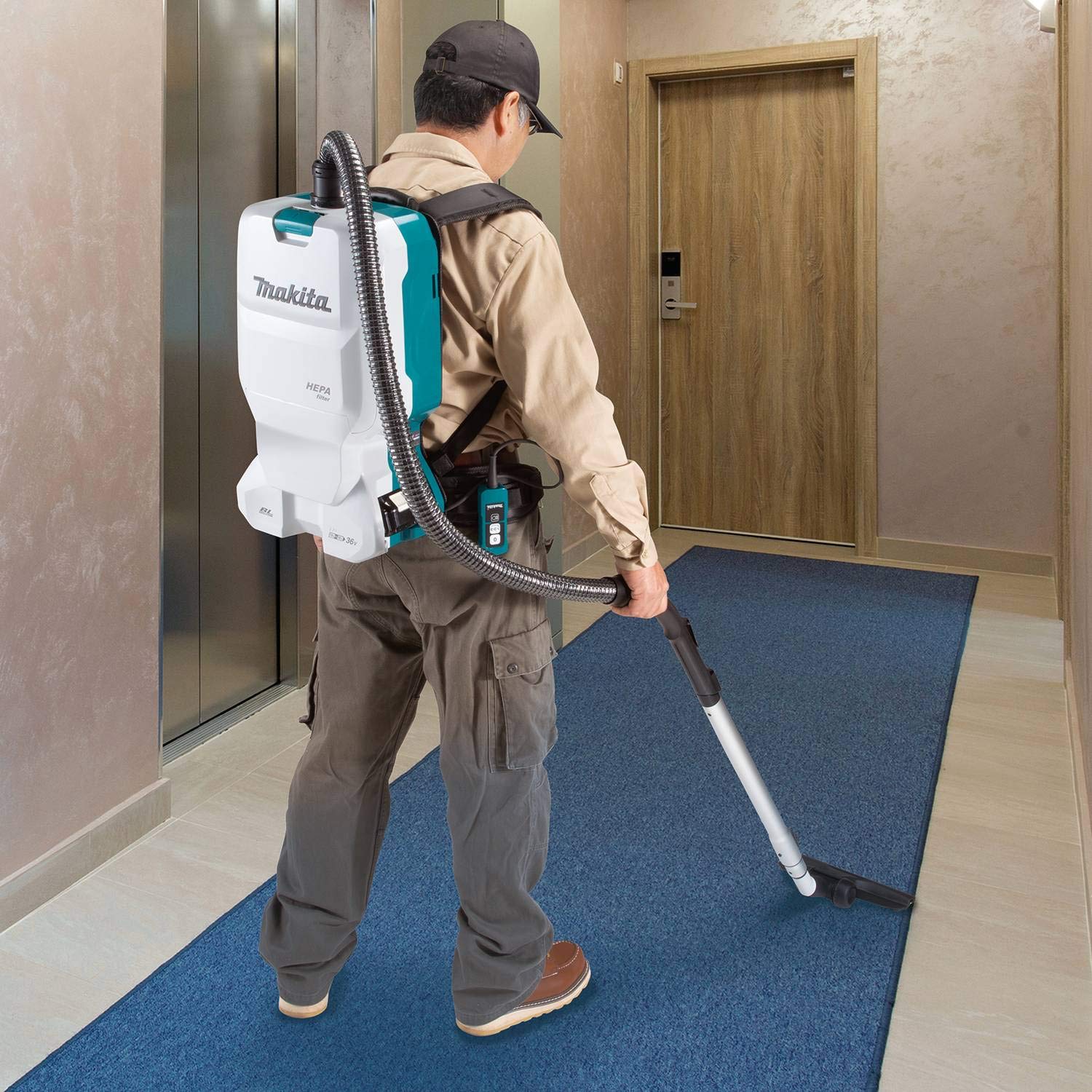 Makita (XCV17PG) 18V X2 LXT Lithium-Ion (36V) Brushless Cordless 1.6 Gallon HEPA Filter Backpack Dry Vacuum (6.0Ah) - Image 8