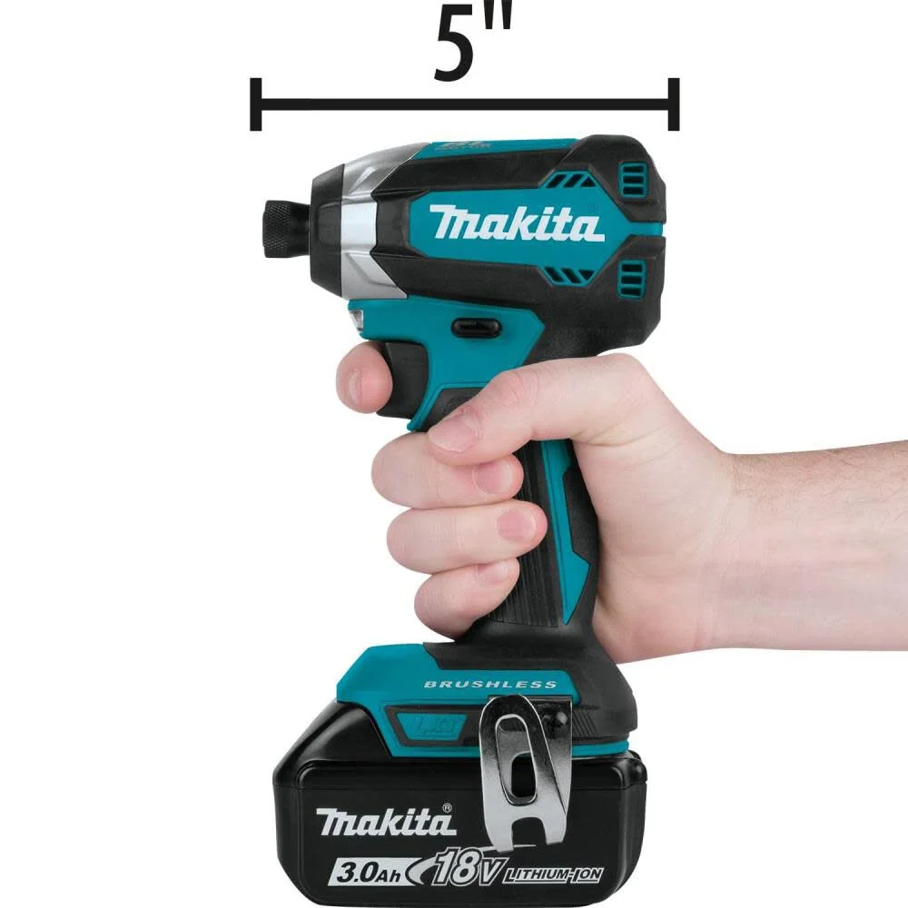 Makita 18V LXT (XDT131X2) Lithium-Ion Brushless Cordless Impact Driver 3 Ah Kit with L.E.D Flashlight and 2 Batteries - Image 9