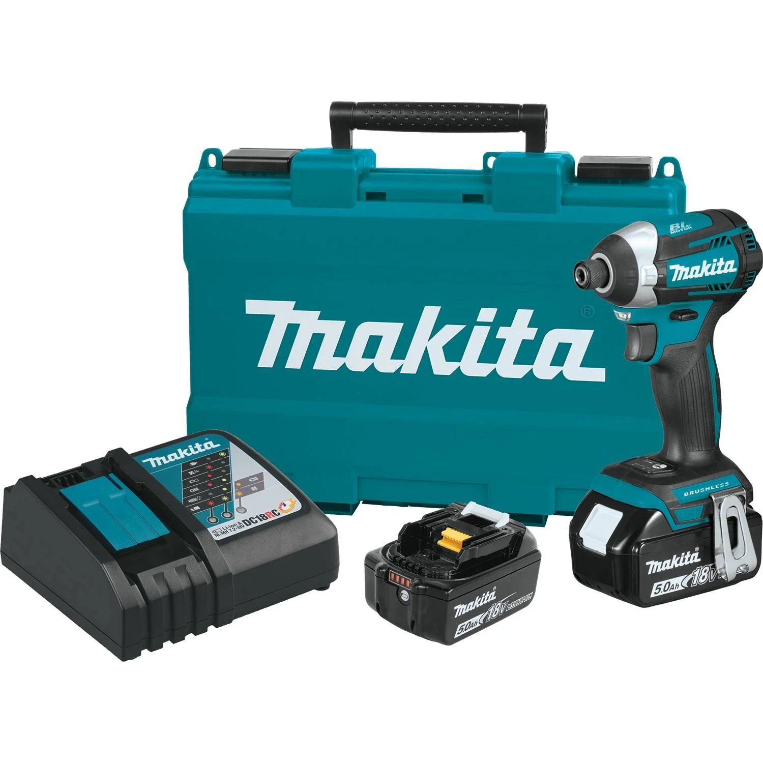 Makita XDT14T - 18V LXT Lithium-Ion Brushless Cordless Quick-Shift Mode 3-Speed Impact Driver Kit, case (5.0Ah)