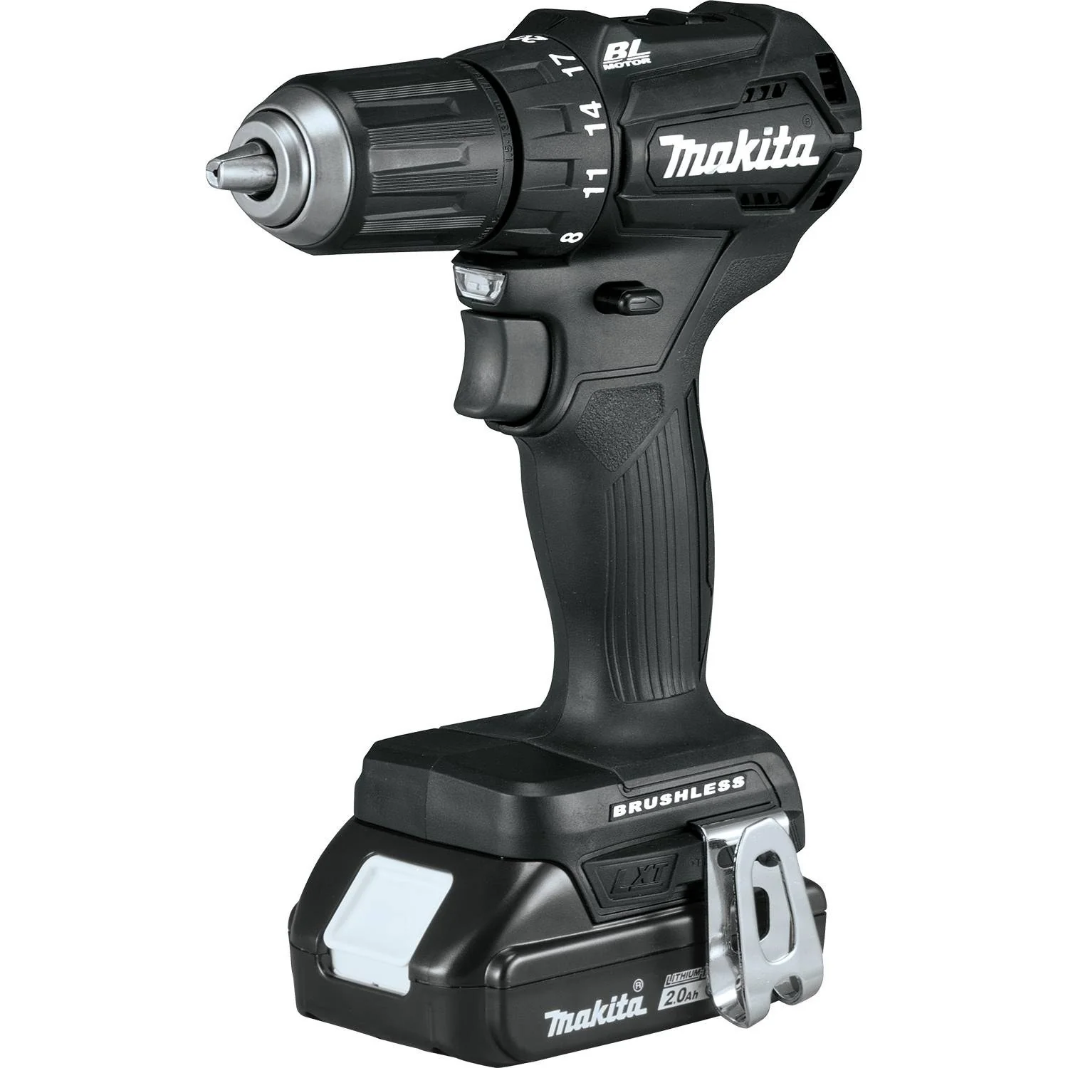 Makita XFD11R1B - 18V LXT Lithium-Ion Sub-Compact Brushless Cordless 1/2" Driver-Drill Kit, 2-speed, var. spd., L.E.D. Light, bag, with one battery (2.0Ah) - Image 4