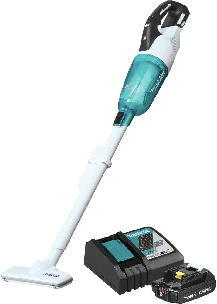 Makita XLC03R1WX4 18V LXT Lithium-Ion Compact Brushless Cordless Vacuum Kit, Trigger W/Lock (2.0Ah), White - Image 2