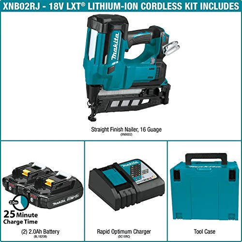 Makita (XNB02RJ) 18V LXT 2-1/2" 16-Gauge Straight Finish Nailer Kit - Image 5